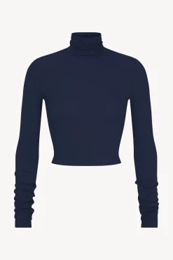 CROPPED FITTED TURTLENECK TOP
