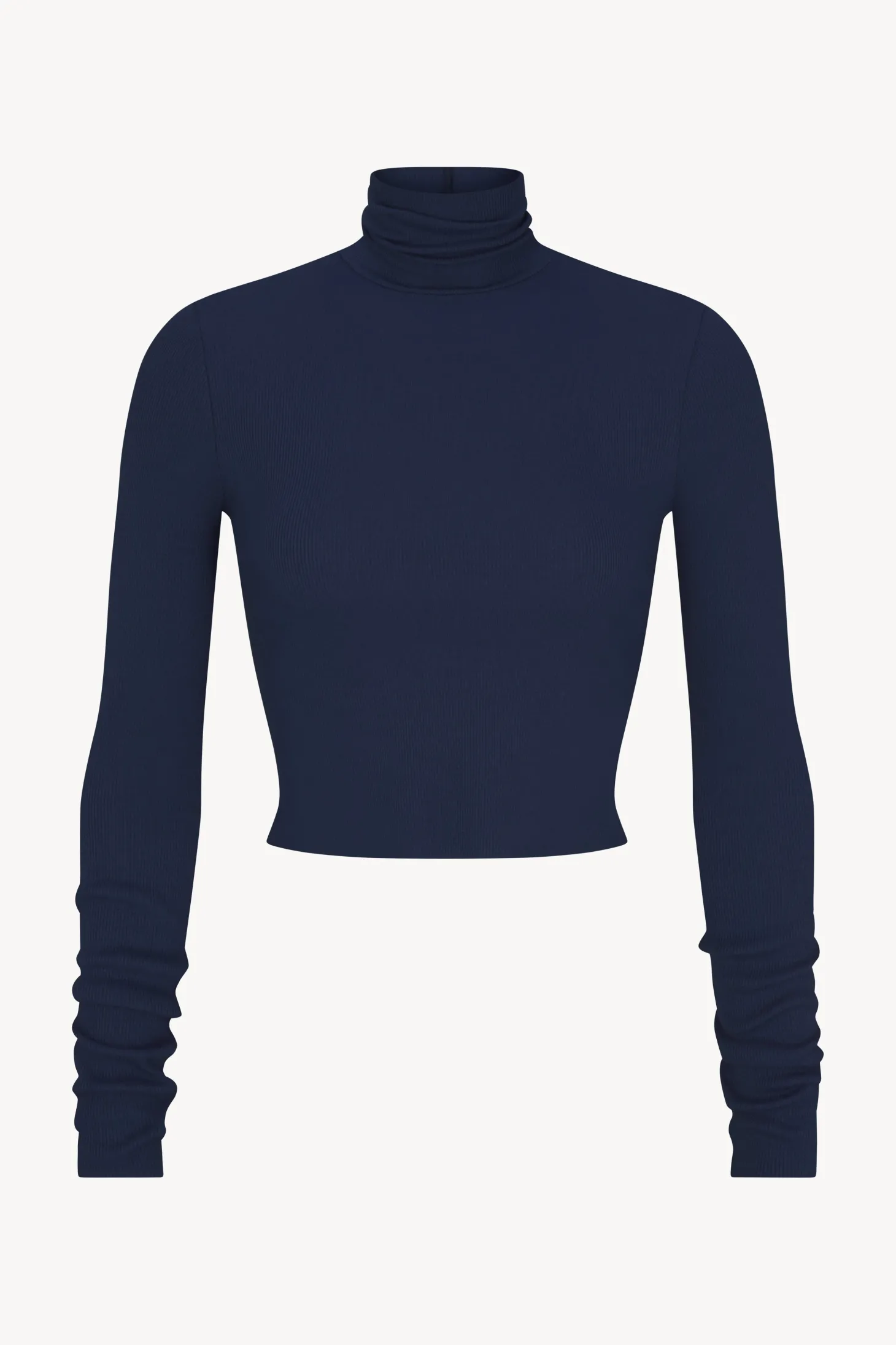 CROPPED FITTED TURTLENECK TOP