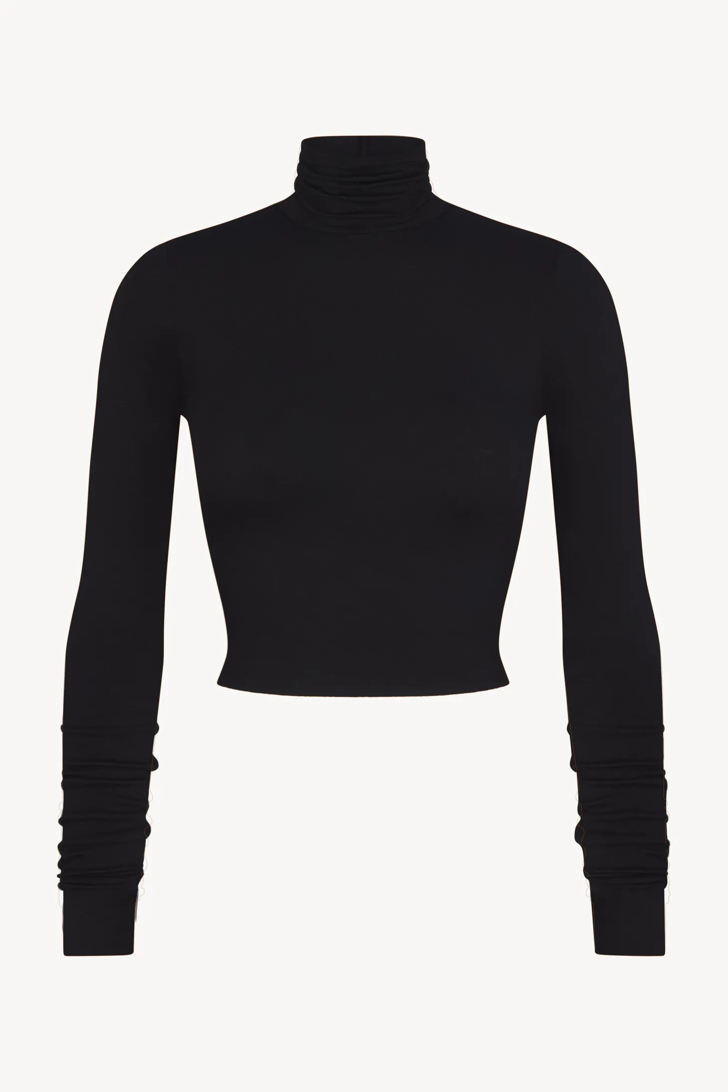 CROPPED FITTED TURTLENECK TOP