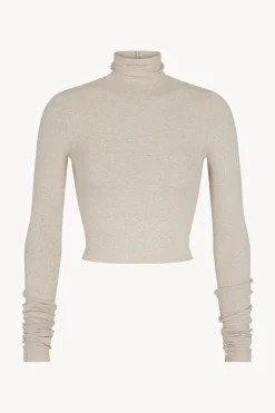CROPPED FITTED TURTLENECK TOP