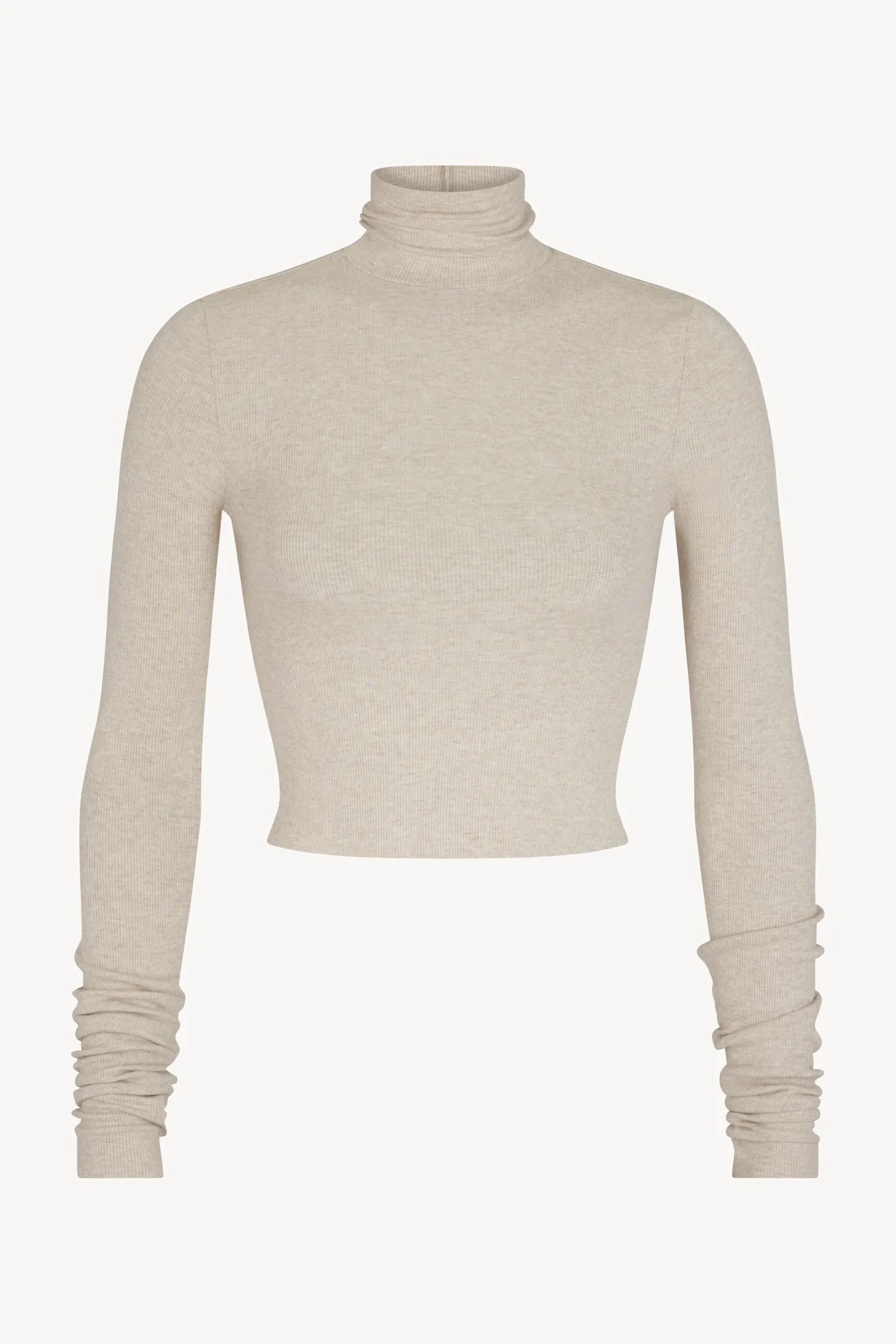 CROPPED FITTED TURTLENECK TOP