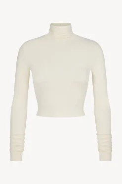 CROPPED FITTED TURTLENECK TOP