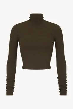 CROPPED FITTED TURTLENECK TOP