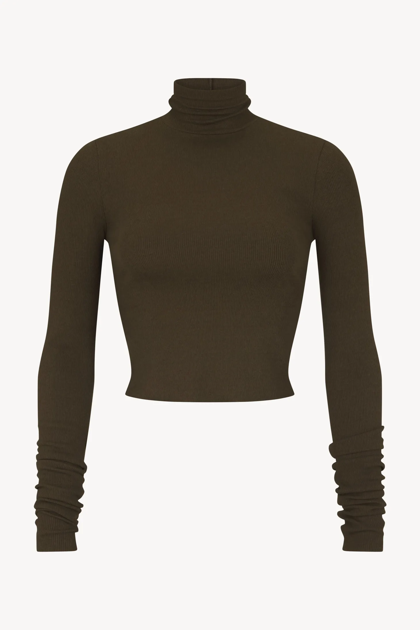 CROPPED FITTED TURTLENECK TOP
