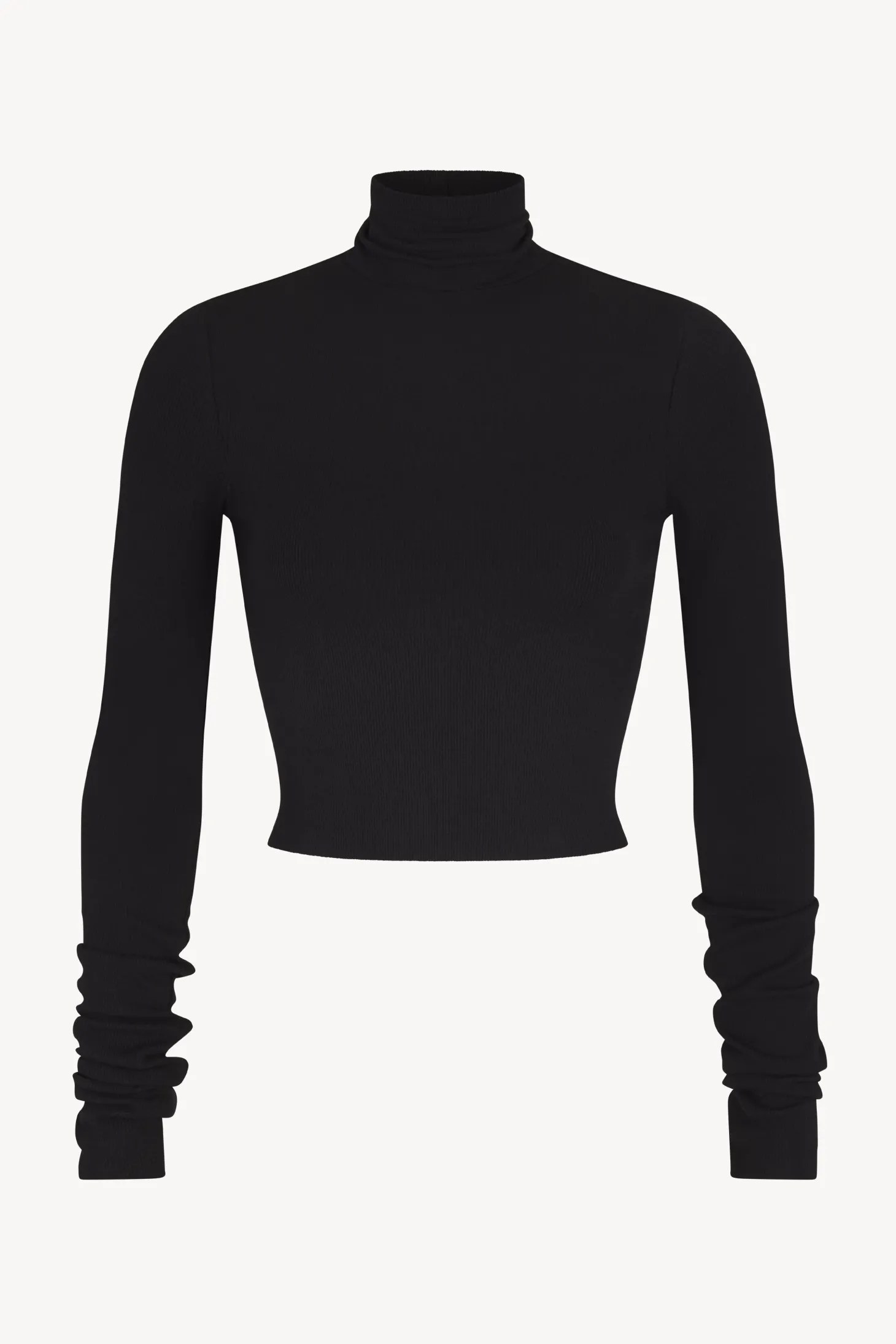 CROPPED FITTED TURTLENECK TOP