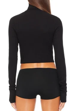 CROPPED FITTED TURTLENECK TOP
