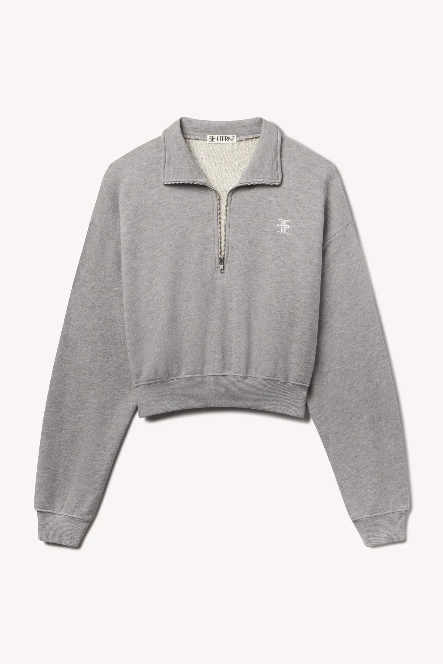 CROPPED HALF-ZIP SWEATSHIRT
