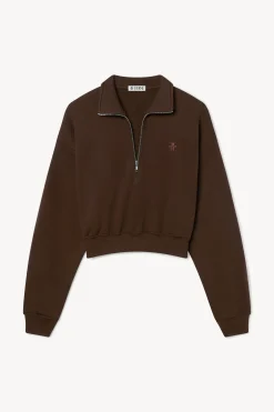 CROPPED HALF-ZIP SWEATSHIRT