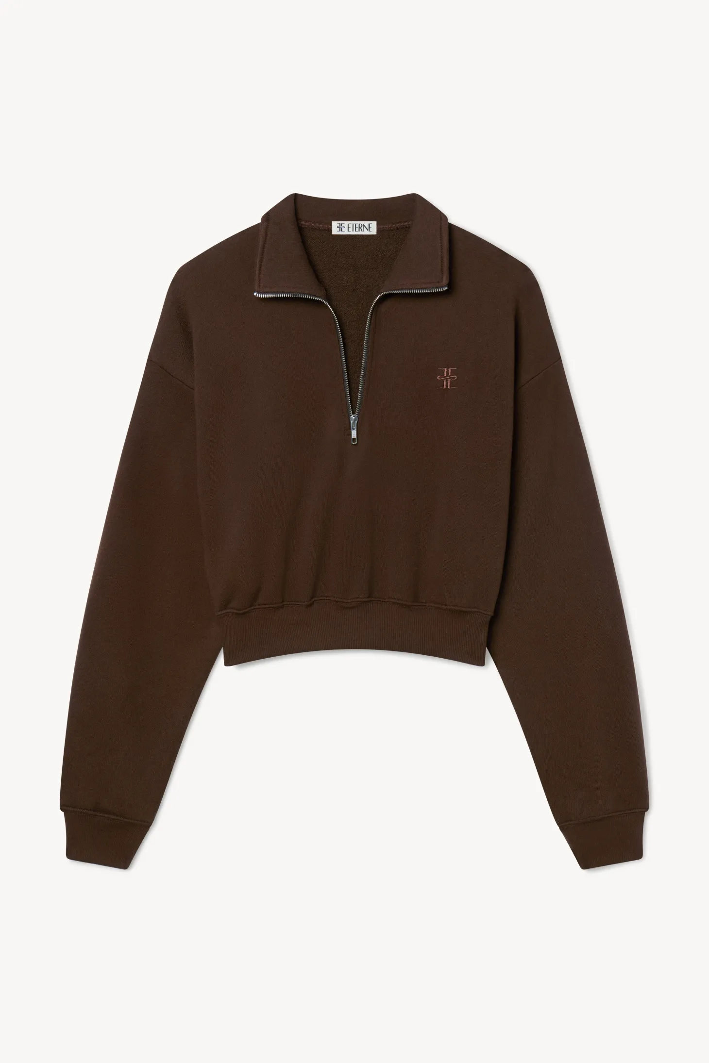 CROPPED HALF-ZIP SWEATSHIRT