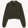 CROPPED HALF-ZIP SWEATSHIRT