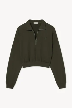 CROPPED HALF-ZIP SWEATSHIRT