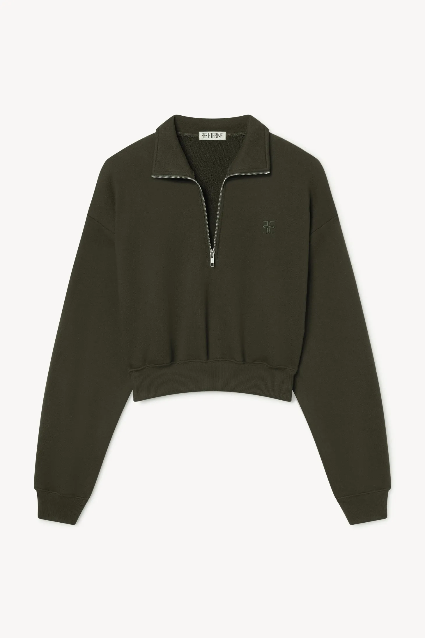 CROPPED HALF-ZIP SWEATSHIRT