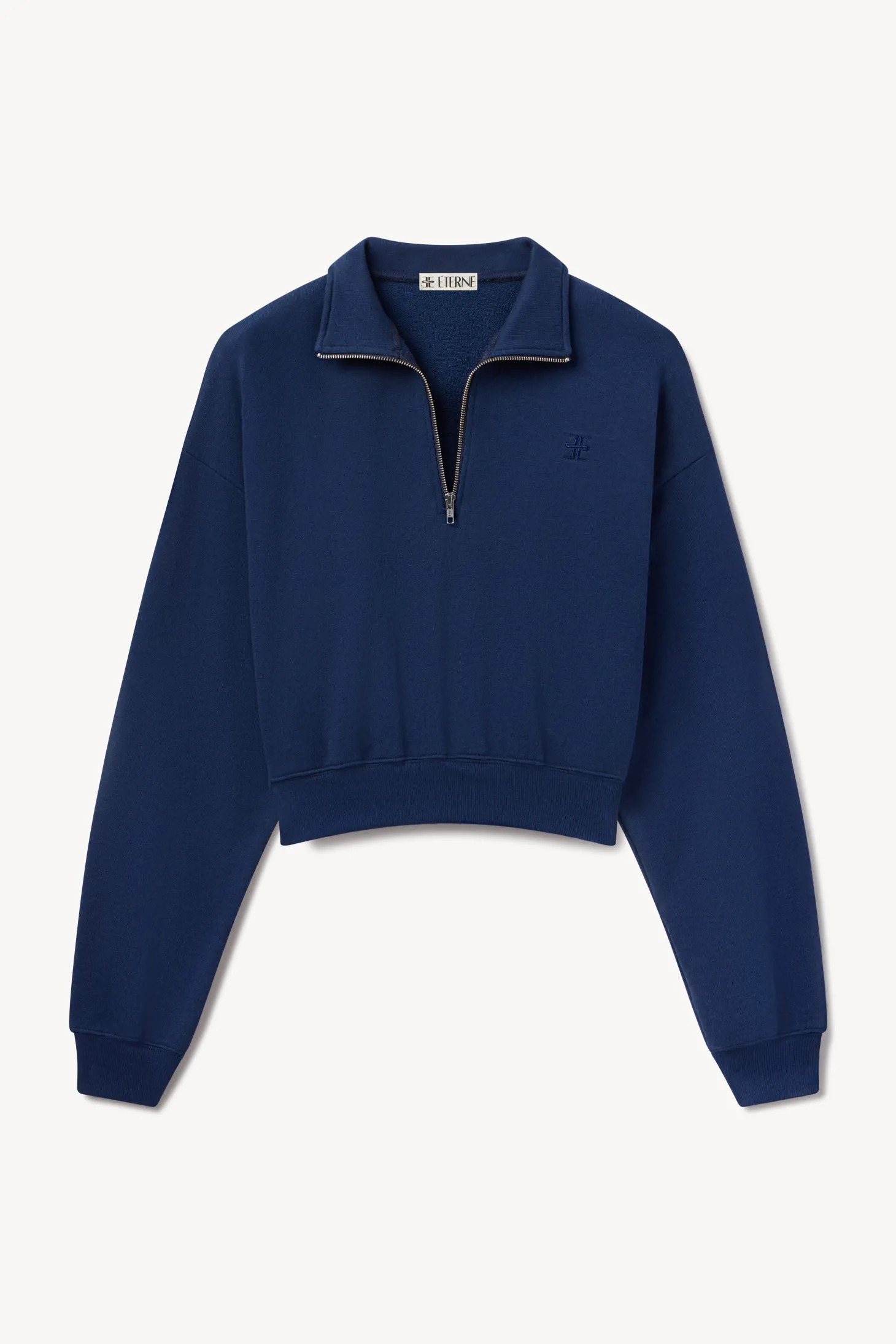 CROPPED HALF-ZIP SWEATSHIRT