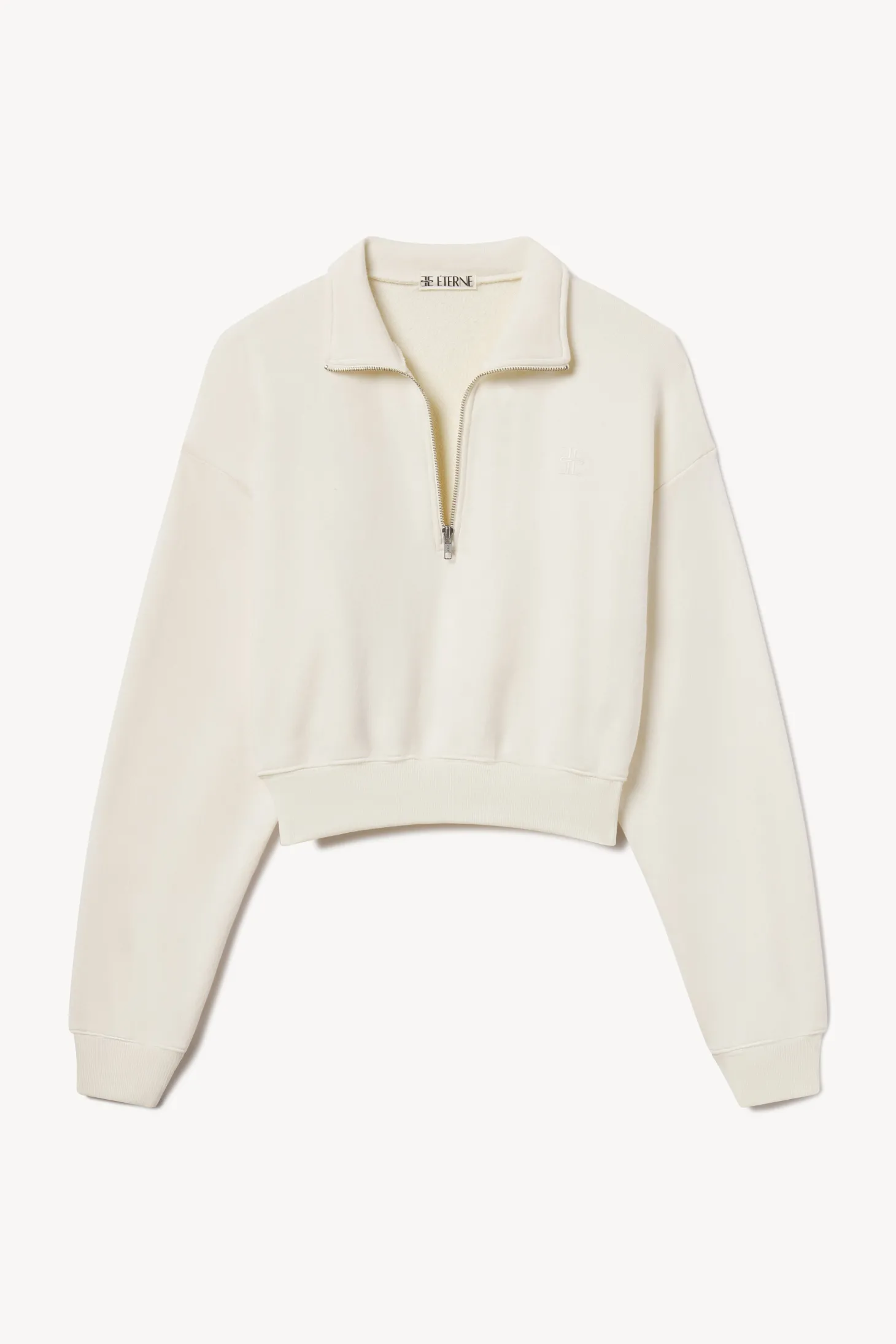CROPPED HALF-ZIP SWEATSHIRT
