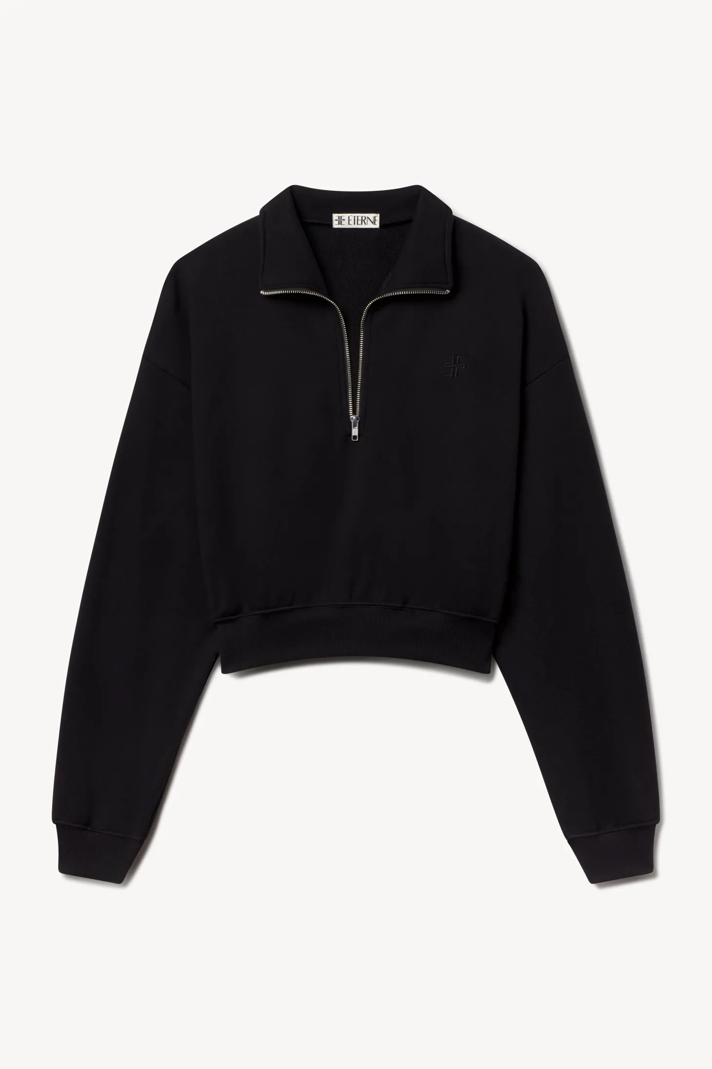 CROPPED HALF-ZIP SWEATSHIRT