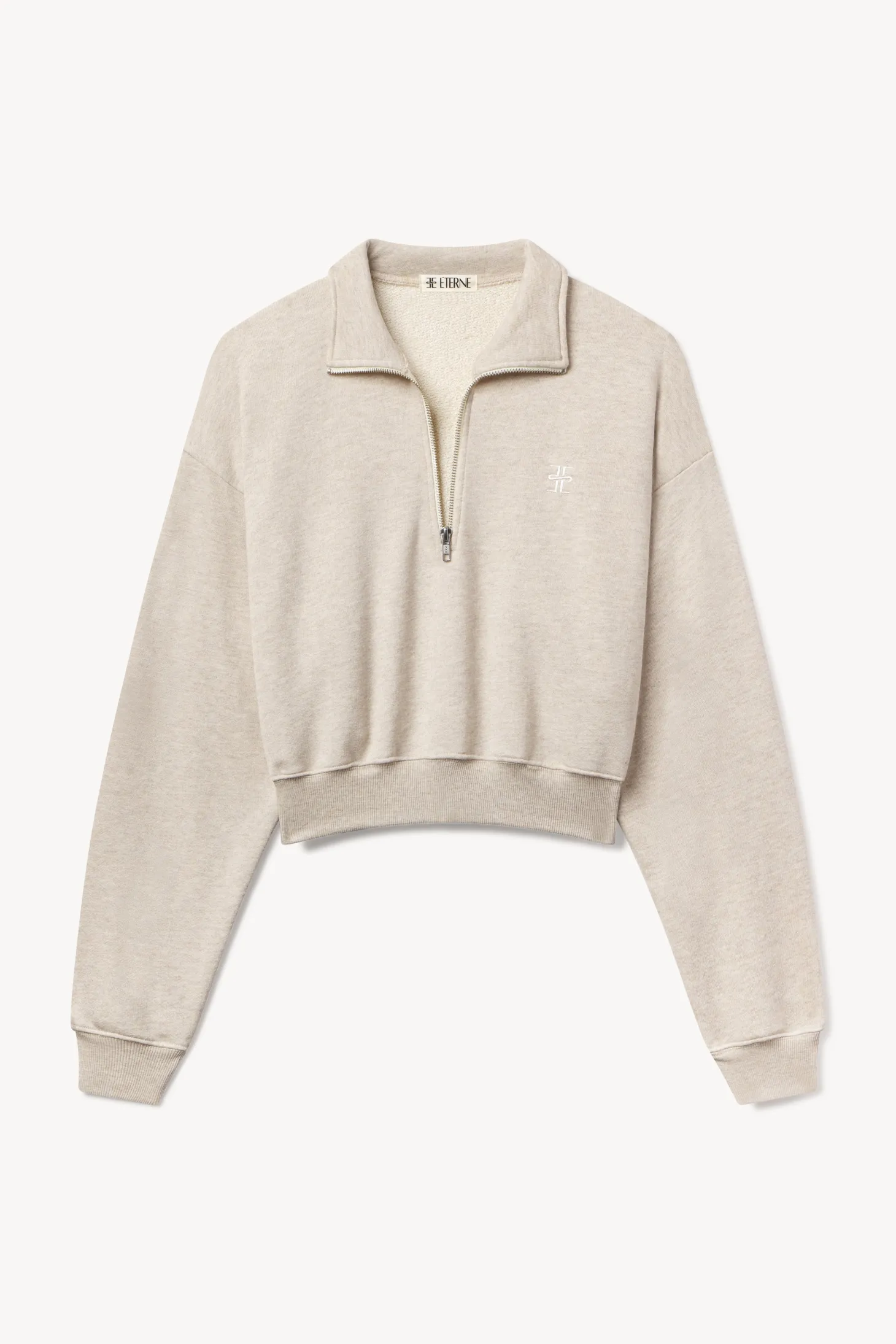CROPPED HALF-ZIP SWEATSHIRT