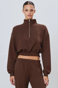 CROPPED HALF-ZIP SWEATSHIRT