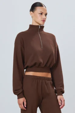 CROPPED HALF-ZIP SWEATSHIRT