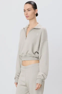 CROPPED HALF-ZIP SWEATSHIRT