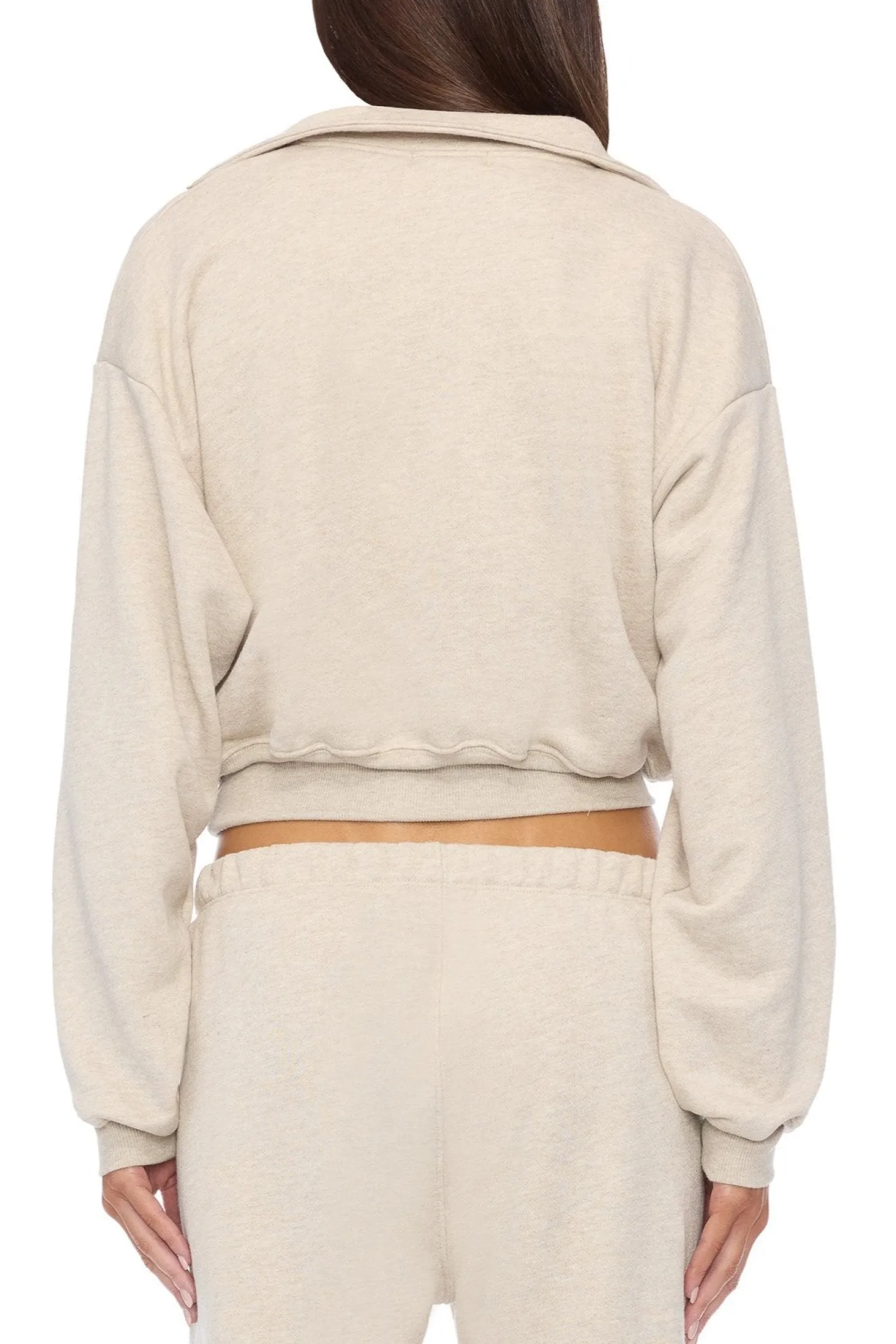 CROPPED HALF-ZIP SWEATSHIRT