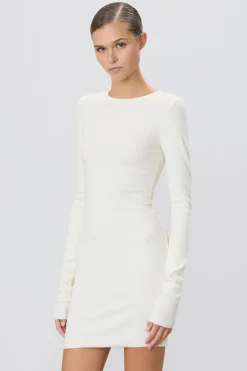 LONG SLEEVE CREWNECK MINI DRESS