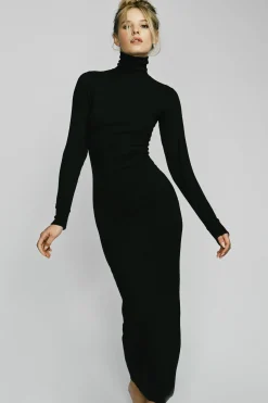 LONG SLEEVE TURTLENECK MAXI DRESS