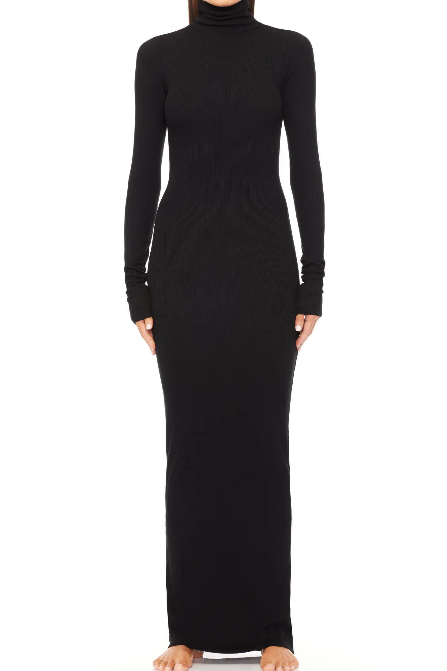 LONG SLEEVE TURTLENECK MAXI DRESS