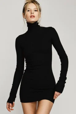 LONG SLEEVE TURTLENECK MINI DRESS